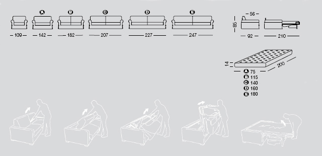 sofa and sofa bed messurments